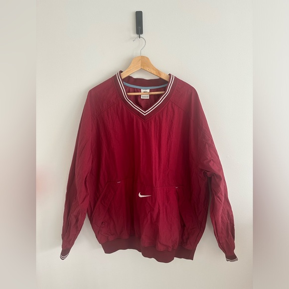 Nike vintage 90s center check nylon windbreaker pullover‎ size XL men’s